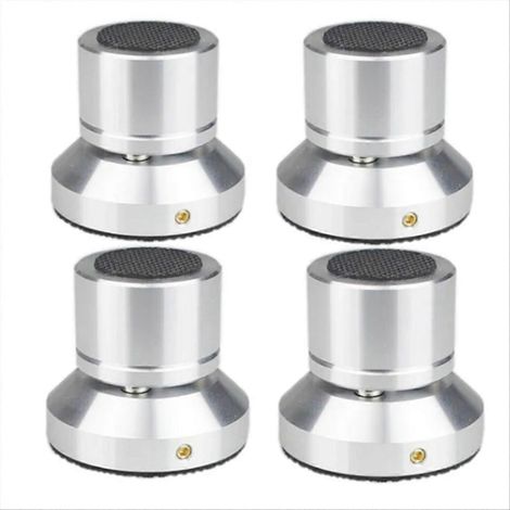 Support d'isolation pour haut-parleur en alliage de plomb avec plateau réglable argenté (1/5)