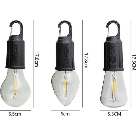 Guirlande lumineuse LED extérieure avec crochet, ampoule USB Type-C 400 mAh, 3 modes d'éclairage, étanche, pour camping ou tente - T02 (1/5)