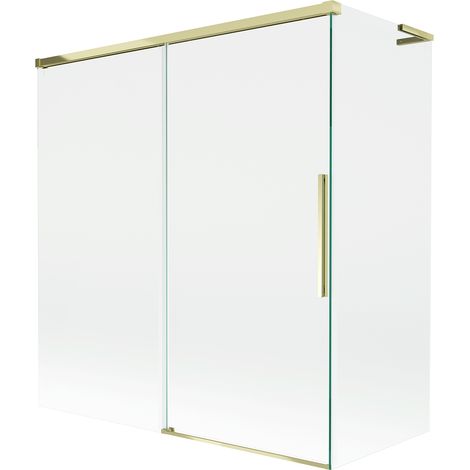 Mexen Rox L pare-douche de baignoire 2 panneaux coulissants 150 + 70 x 150 cm, transparent, doré - 8C9L-150-070-50-00