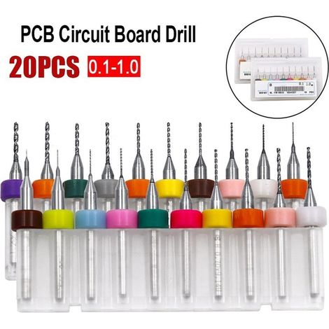 Forets Micro CNC Pour PCB - Carbure De Tungstène - Diamètre De Coupe 0 1 À 1 0 Mm - Longueur Totale 38 Mm - Tige 3 175 Mm - 20 Pièces (1/5)