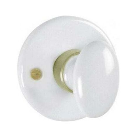 Rosace avec poignée à bouton et bec-de-cane en porcelaine 1PC (1/2)