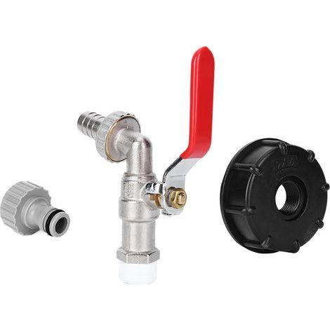 Adaptateur de Raccord Robinet Jardin pour Réservoir IBC, Pièces de Raccordement Laiton G1/2" pour Tuyau d'Eau (1/5)