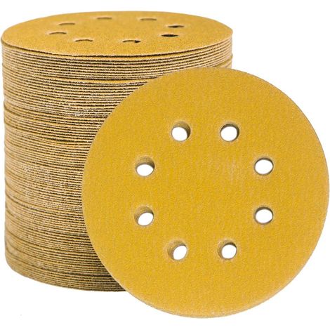 Schleifpapier 125mm Klett 8 Loch 100 Stück Körnung 100 (1/5)