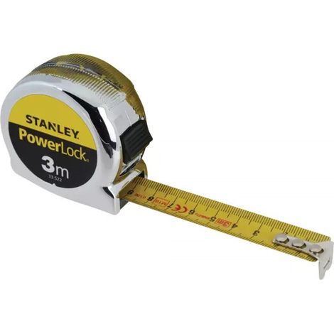 Stanley STA033522 3m Powerlock Tape Measure Metric Only Power Lock Tape 0-33-522
