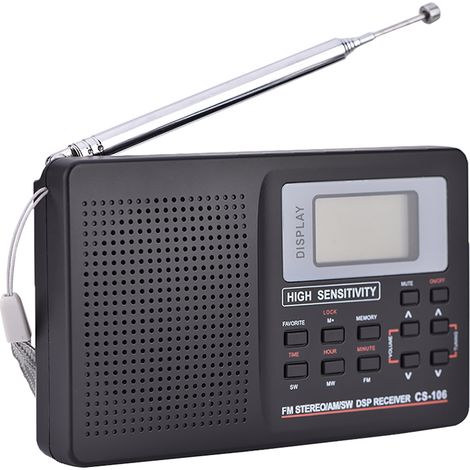 Réveil Radio FM/AM/OC avec Réception Toutes Fréquences - Type 2 (Sans Piles Incluses) (1/2)