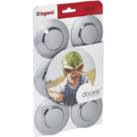 Interrupteur Mural ou Va-et-vient 10AX + Plaque Ronde - Bague Effet Chrome - Commande d'Éclairage Complète - Prêt à Installer - Alu - Lot de 6