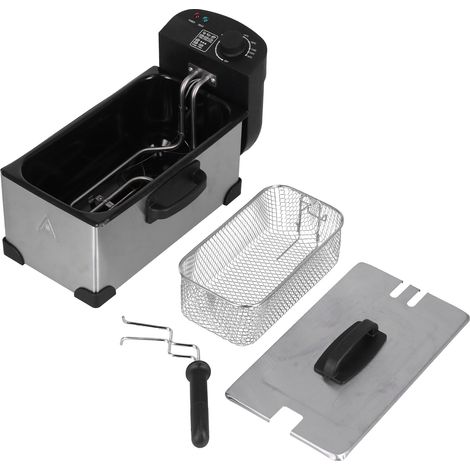 Friteuse Électrique Professionnelle 3.5L 2000W Inox - Machine à Frites, Température Réglable 0-190℃, Prise UE 220V (1/5)