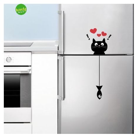 Sticker cat&fish Crearreda adesivo murale frasi famose 15x31 cm