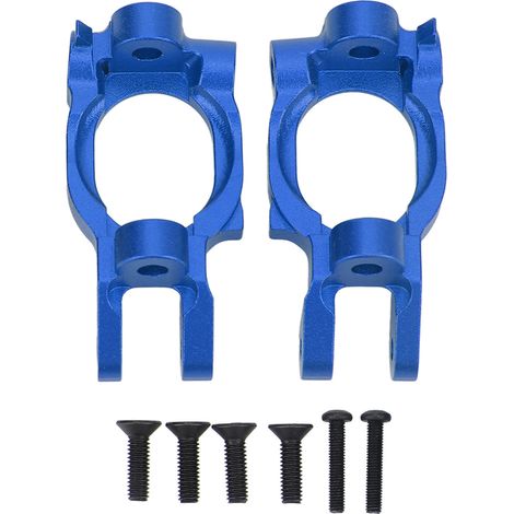 2Pcs Bloc de Roue en Alliage d'Aluminium Haute Résistance C Hub pour LOSI Hammer Rey Rock Rey 1/10 Voiture RC Bleu Foncé (1/5)