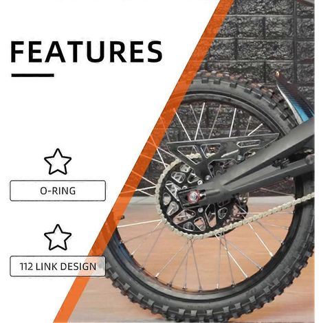Compatible avec les chaînes Surron 420, les chaînes à joints toriques, compatible avec les motos de motocross Surron Light Bee SX, accessoires de motocross, 112 maillons. (1/5)