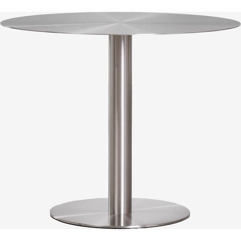 Mesa de comedor redonda en acero inoxidable Xiren SKLUM       