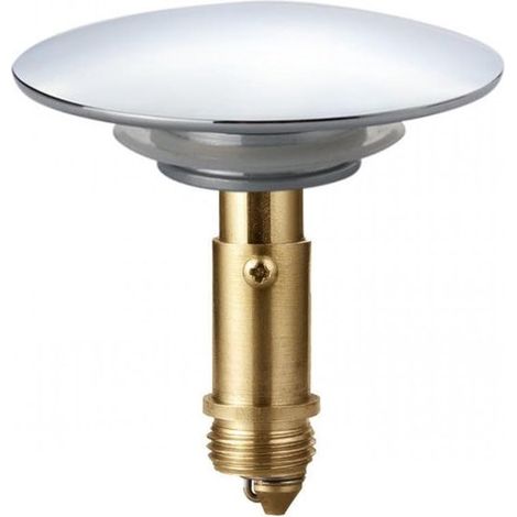 Dos tapones de desagüe emergentes para lavabos, metal cromado, tapón de desagüe mural para lavabo, plata, 36 mm (1/5)