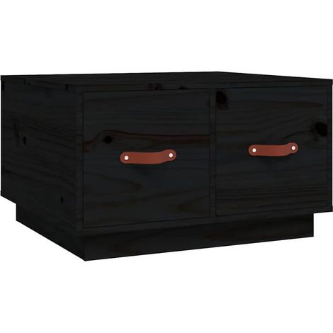 Table basse de salon, Table Café, Noir 60x53x35 cm Bois massif de pin OIB4775E (1/5)