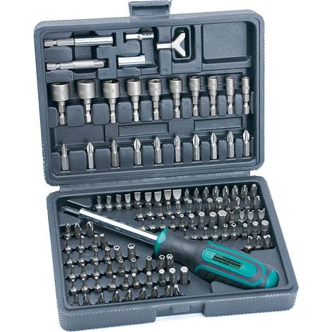 JUEGO PUNTAS Y LLAVES DE VASO 122 PIEZAS MANNESMANN M29896