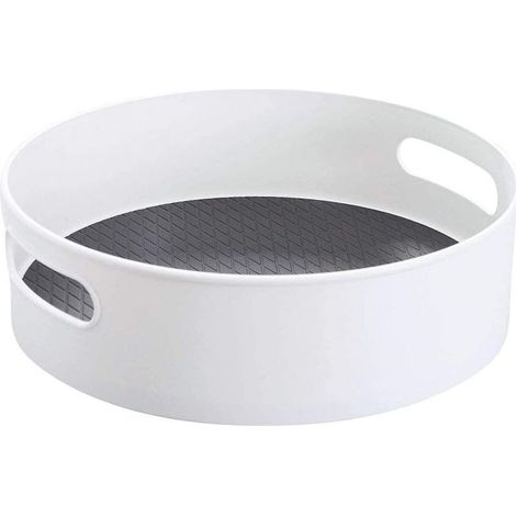 Plateau Tournant Epices Φ30cm Rangement Placard Cuisine Plastique Lazy Susan, Etagere a Epices Porte Epice Rangement Epices Blanc (1/5)