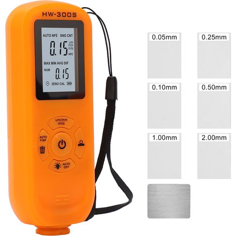 Paint Thickness Gauge Coating Depth Meter Tester Digital Display 3 Units for Machine Orange