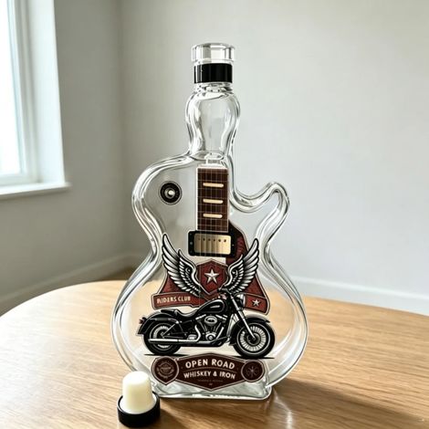 Carafe à whisky en forme de guitare (A) - Convient pour le bourbon et le scotch - Décoration unique pour bar à domicile - Cadeau idéal pour homme - Bouteille d'alcool