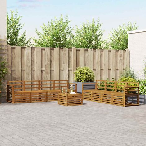 vidaXL Outdoor Sofa Set 9 pcs Natural (1/5)