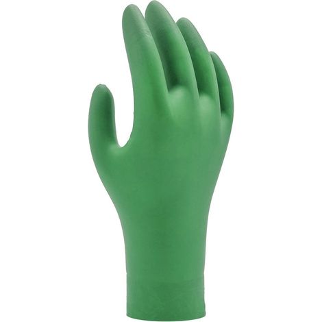 Boite de 100 gants de protection chimique jetables en nitrile vert TL - SHOWA - 6110PF-T.L
