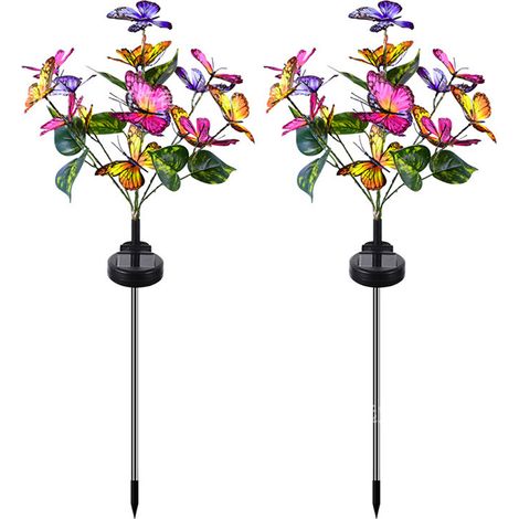 Lampe de pelouse solaire décorative papillon jardin lumières extérieur paysage voie lumière IP65 étanche à énergie solaire pour cour Patio (1/4)