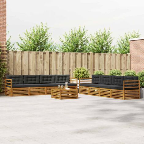 Teenpull – Outdoor-Sofagarnitur 9 Stk. Natur und Anthrazit (1/5)