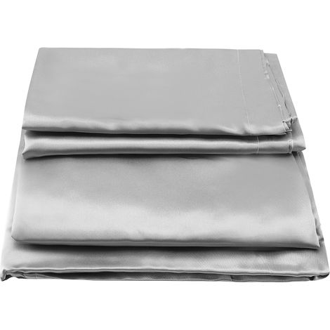 Housse de matelas anti-acariens en satin de soie uni, drap-housse réglable pour lit queen, protège-matelas imperméable, literie. (1/5)