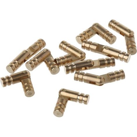 Set mit 10 verdeckten zylindrischen Scharnieren, robuste Messing-Möbelscharniere (1/5)