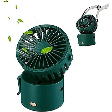 Ventilateur USB Portable - 3 Vitesses Réglables - Clip/Ceinture/Cou - 60 x 66 x 70 mm - Pour Bureau Maison Voyage - 1 Pièce