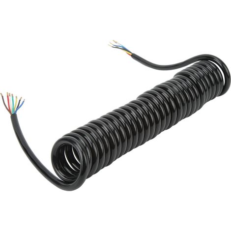 Trailer Extension Coiled Cable, 4m (12.8ft) 20AWG 7-Pin Polyurethane Copper Wire for Tow Truck RV Caravan Towing, Heavy Duty Flexible Towbar Wiring (1/5)
