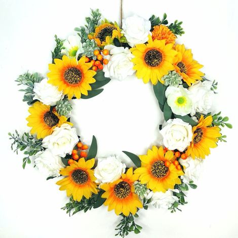 Guirlande En Forme De Coeur - Anneau En Vigne - Gypsophile Rose Artificielle - Décoration Porte D'Entrée - Pour Jour De La Saint-Valentin Anniversaire Mariage - 1 Pièce (1/4)