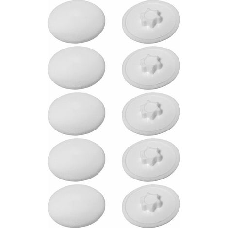 10 copriviti in plastica Torx T40 da 18 mm, bianchi, con cappuccio piatto di protezione - Bianco (1/2)