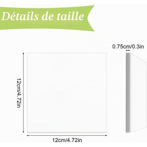 Blank Plastic Wall Plate Wall Plate White 12 x 12 cm (1/4)