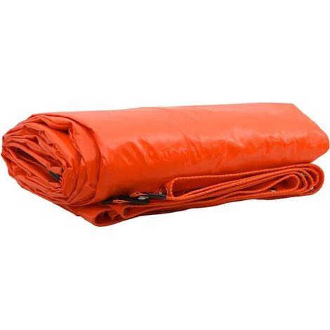 Bâche imperméable orange 650 g/m², 3 m x 3 m, toile enduite de PVC (1/5)
