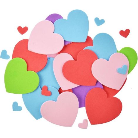 Pegatinas de corazones de espuma, 35 unidades