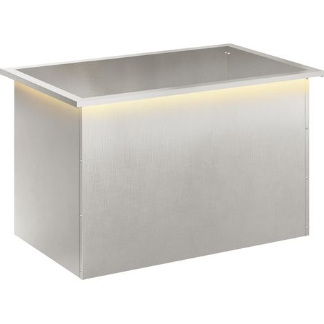Garten-Pflanzkübel mit LED Silber 50 × 80 × 48 cm Edelstahl vidaXL (1/5)