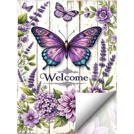 Sticker mural Fleur violette - Amovible et imperméable - pour chambre et bureau (1/5)