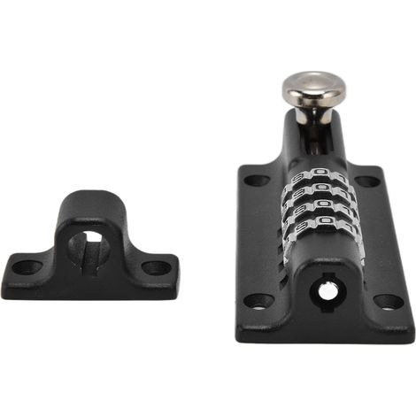 Verrou à combinaison avec code, revêtement antirouille durable, 4 chiffres, pour portail de piscine, clôture, ferme, noir (1/5)