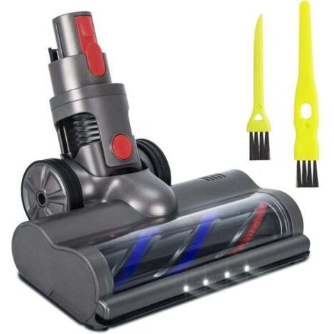 Brosse Compatible avec Dyson v15/v11/v10/v8/v7 Tête de Brosse Aspirateur avec 4 Lumière LED Brosse Rotative pour Carrelage Sols Durs Marbre Tapis (1/4)