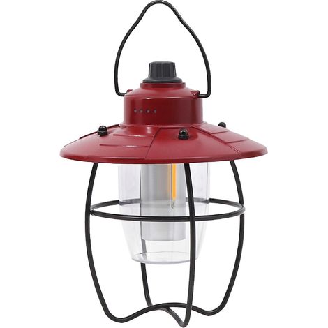 Lampe de camping USB rechargeable, lumière suspendue pour tente, pour camping extérieur, pêche, randonnée - Rouge