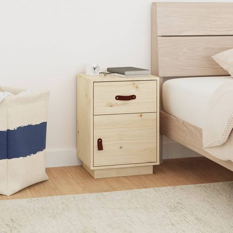 Bedside Cabinet 40x34x55 cm Solid Wood Pine vidaXL (1/5)