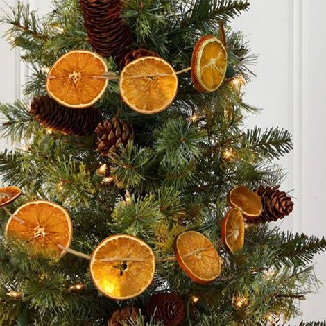 Tranche D Orange Séchée - Guirlande En Rotin - Décoration De Sapin De Noël Et Cheminée - 300 Cm - 1 Pièce (1/5)