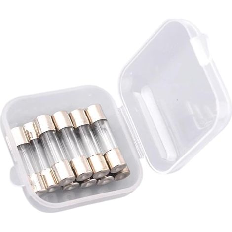 Lot de 10 fusibles de rechange en verre transparent pour four à micro-ondes 5 x 20 mm 250 V 12 A/25 A/30 A (1/5)