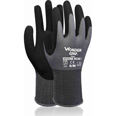Ortviai Gants de Travail en Nitrile Imprégné – Taille M, Noir et Gris, 1 Paire – Idéal Jardinage, Entretien & Logistique