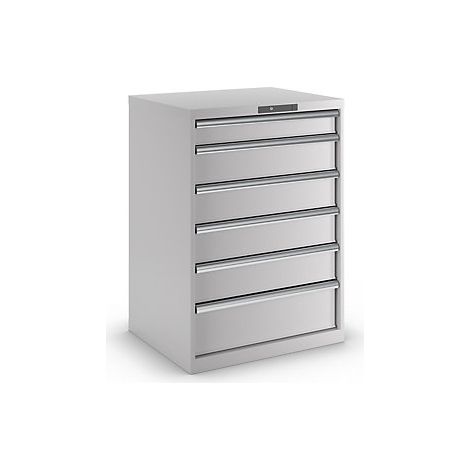 Cajonera con 6 cajones  A x P x H 717 x 725 x 1000 mm  gris