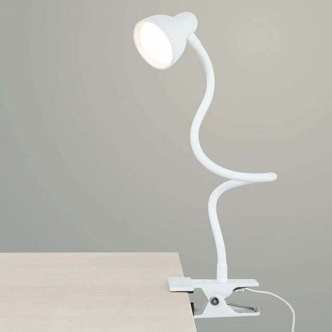 Clip-on Reading Lamp, 3 Color Modes, 3000-6500K, 10 Brightness Levels, Dimmable, 360° Flexible Gooseneck LED Desk Lamp with Protective Clip