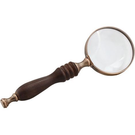Loupe Manuelle 10x - Verre Optique - Poignée En Bois Ebène - Pour Lecture Fine Et Observation Détailée - 1 Pièce (1/5)