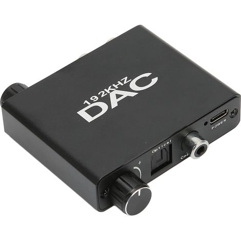 Convertisseur numérique-analogique 192 kHz professionnel optique vers RCA avec réglage du volume des basses pour home cinéma (1/5)
