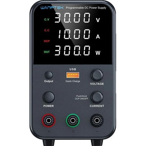 Alimentation DC Wanptek, Sortie 30V 10A, Régulation de Tension Ajustable (1/2)