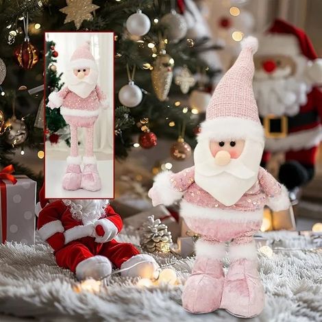 Décorations de Noël, figurine lumineuse de Père Noël/bonhomme de neige/cerf avec pieds télescopiques, ornement de table, 01A (1/5)