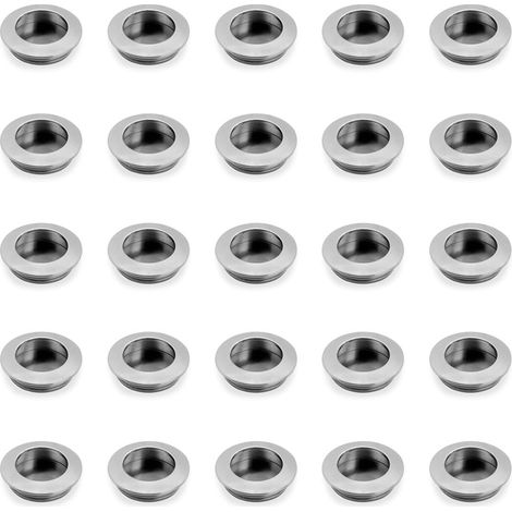 Emuca 9161551 Maniglia da incasso nel mobile, Ø41mm, Zama, Nichel satinato, Set di 25 (1/4)